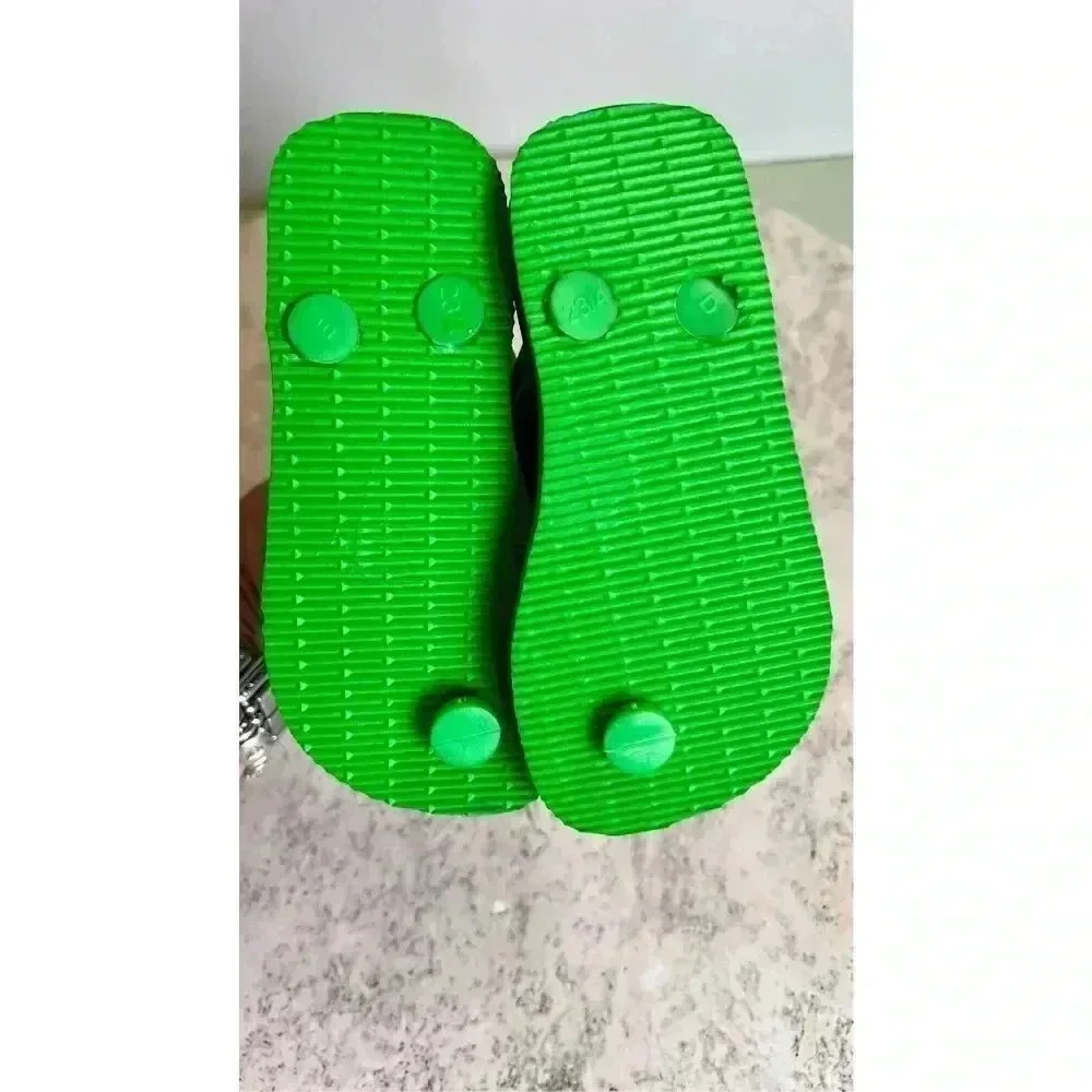 Havaianas Kids Boys Blue Green Max Rubber Slip-On Flip Flops Sandals Size‎ 23-24